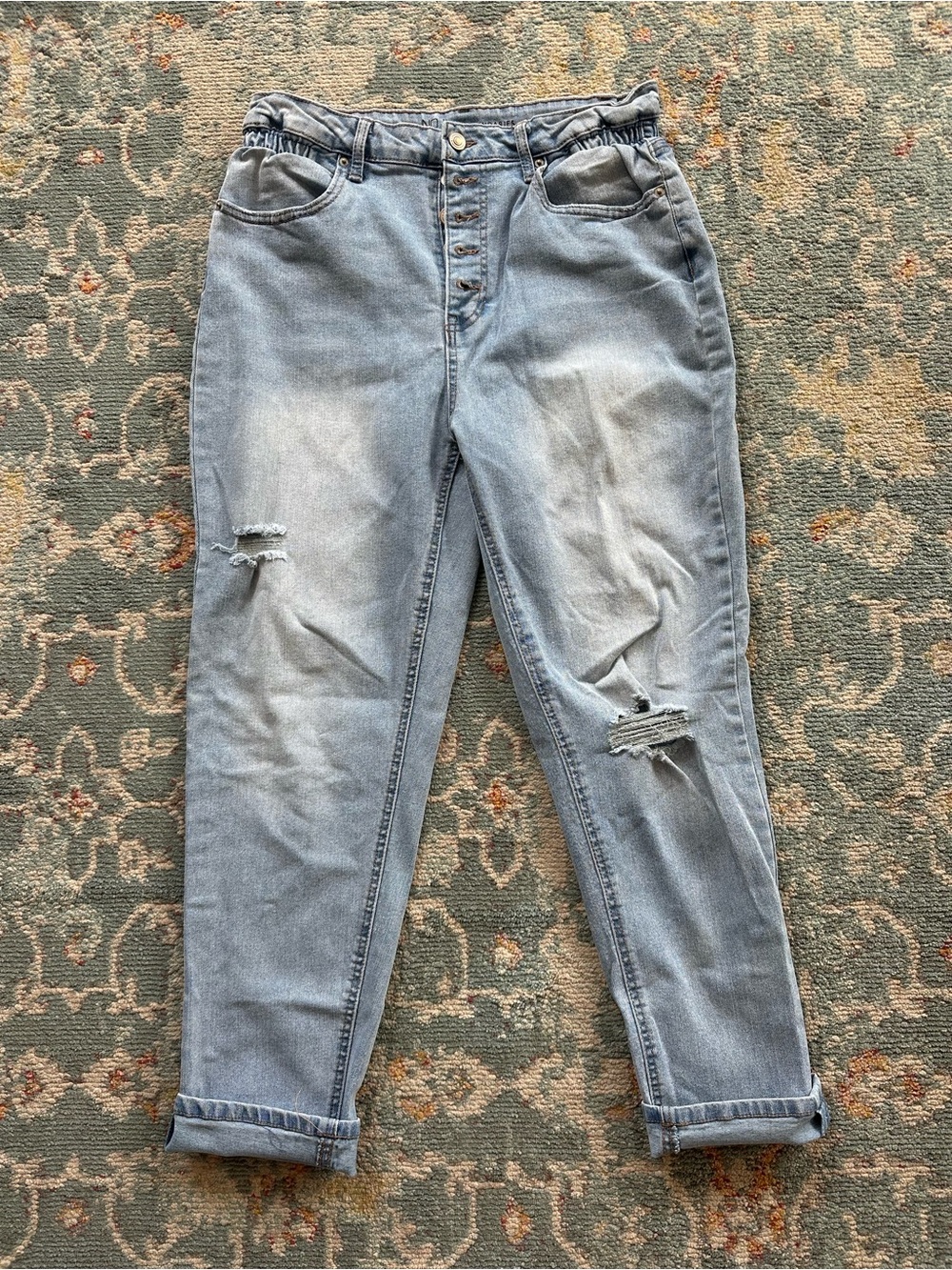 No Boundaries Light Blue Distressed Boyfriend Jeans